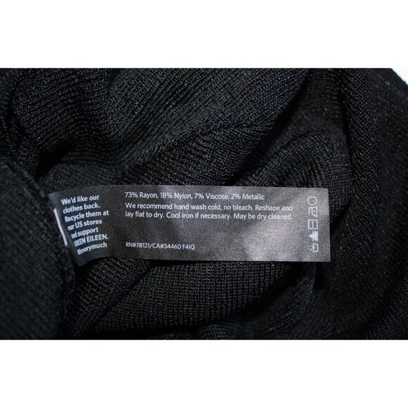 New w/Tags - Eileen Fisher Rayon Nylon Crinkle Asymmetric Tunic, Black, Lrg - Picture 11 of 14